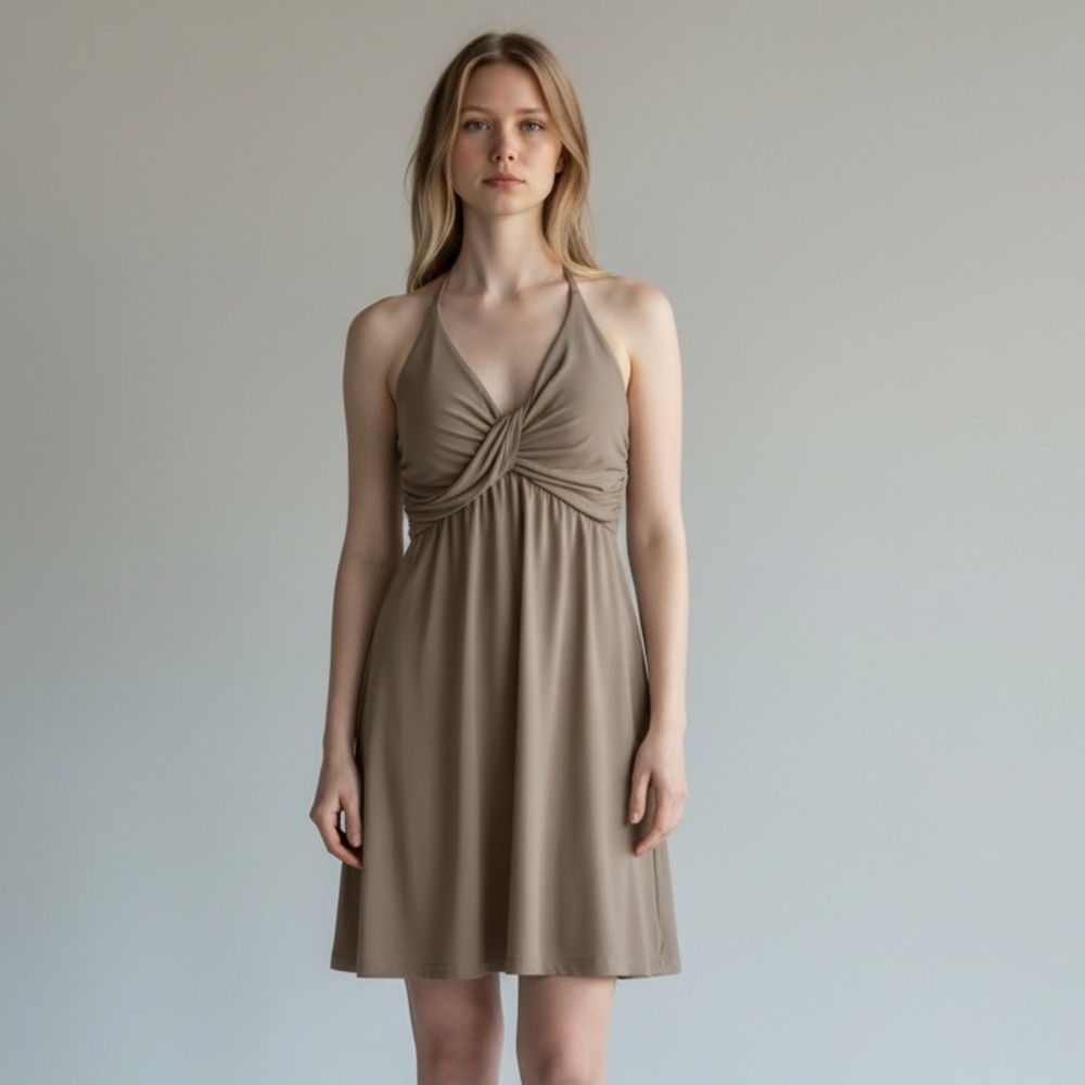 TOMMY BAHAMA | Halter Tie Neck Mini Dress Grey Green